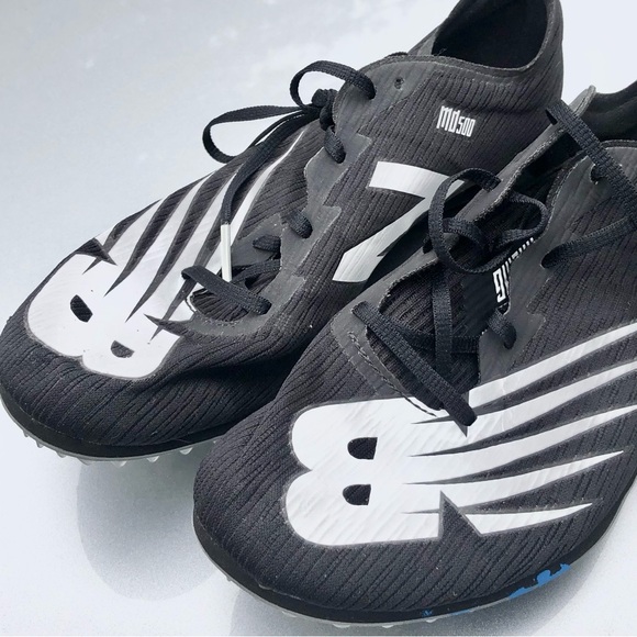 New Balance Men’s UMD500 B7 Track Shoes  Blk/Wht Size US 7.5 With Spikes And Key - Picture 3 of 16